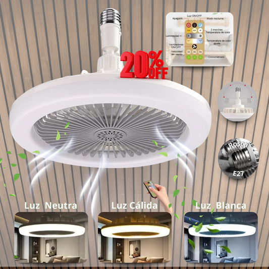 Lámpara  LED + Ventilador 360°
